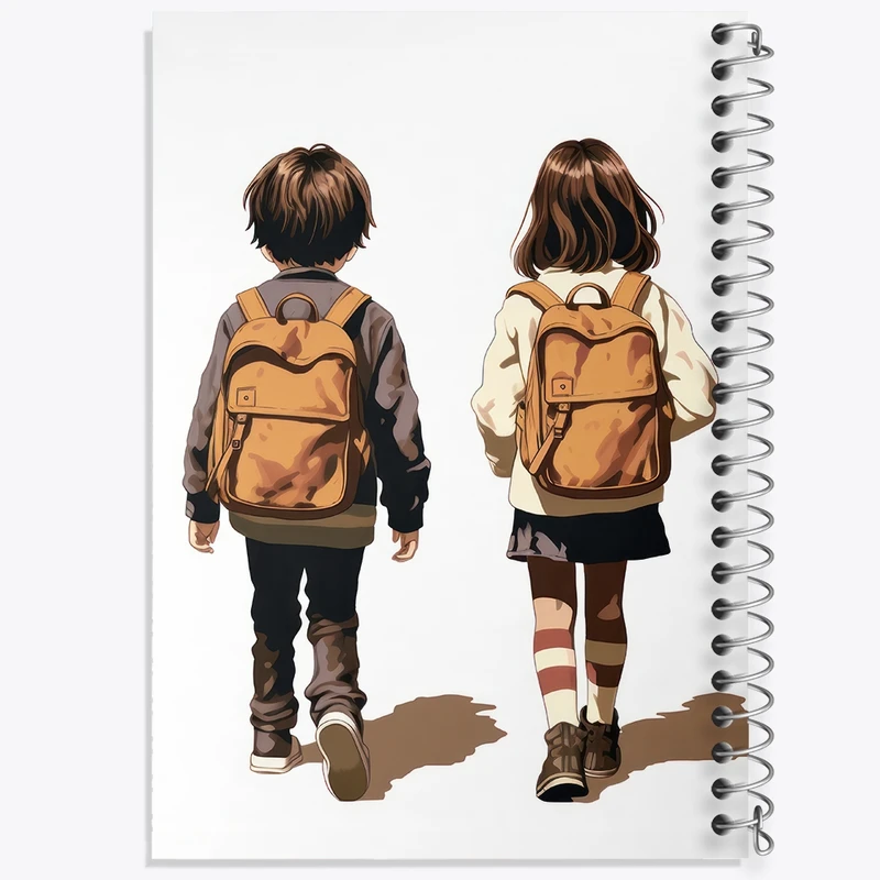 دفتر نقاشی 50 برگ خندالو طرح دختر و پسر کد F2718