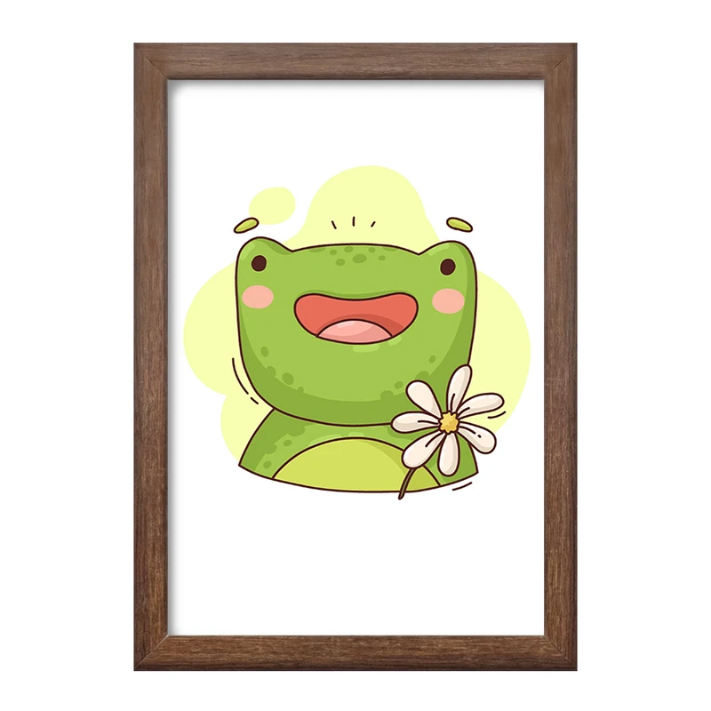 تابلو خندالو طرح قورباغه حیوانات بامزه کد 37176