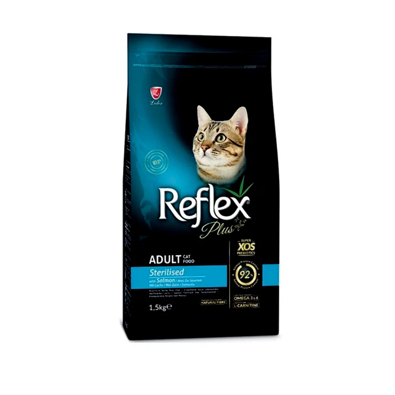 غذای خشک گربه رفلکس پلاس مدل عقیم شده طعم سالمون و برنج وزن 1 کیلوگرم