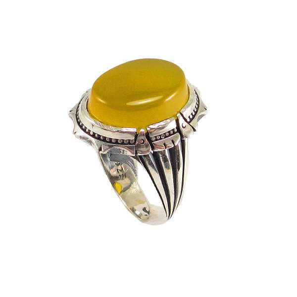 انگشتر نقره مردانه پارلا گوهر مدل شرف الشمس کد 3802