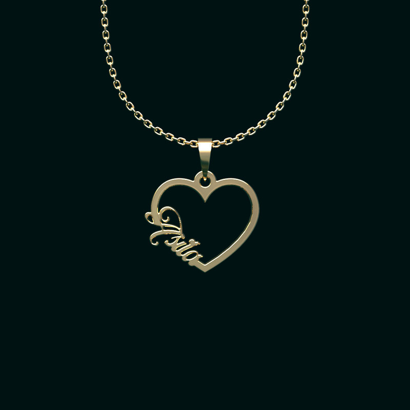 گردنبند طلا 18 عیار زنانه مدوپد مدل اسم اصیلا Asila کد YY2-1-1043