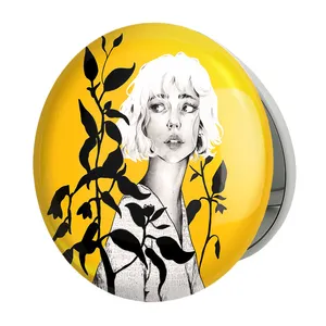 آینه جیبی خندالو طرح دخترانه مدل تاشو کد 25635 