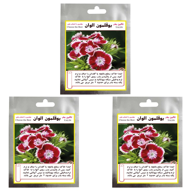 بذر گل بوقلمون الوان تالین بذر مدل TAL-024 مجموعه 3 عددی