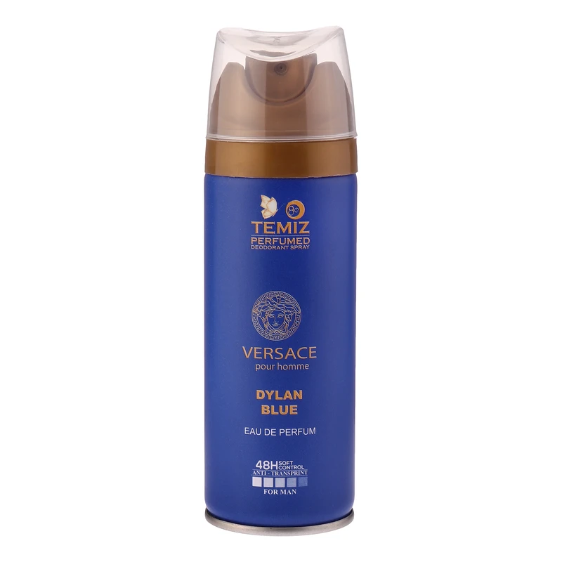 اسپری دئودورانت مردانه تمیز مدل versace dylan blue حجم 200 میلی-لیتر