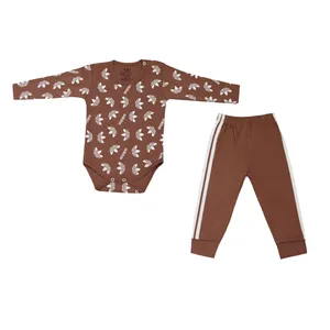 ست بادی آستین بلند و شلوار نوزادی مدل A10