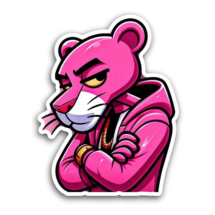 استیکر پارچه و لباس پاد آفرین مدل پلنگ صورتی کد 2680