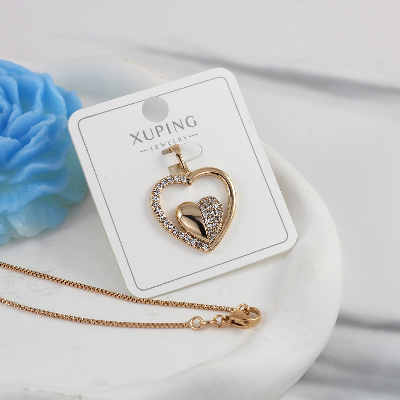 گردنبند زنانه ژوپینگ مدل قلب کد ne551 -  - 2