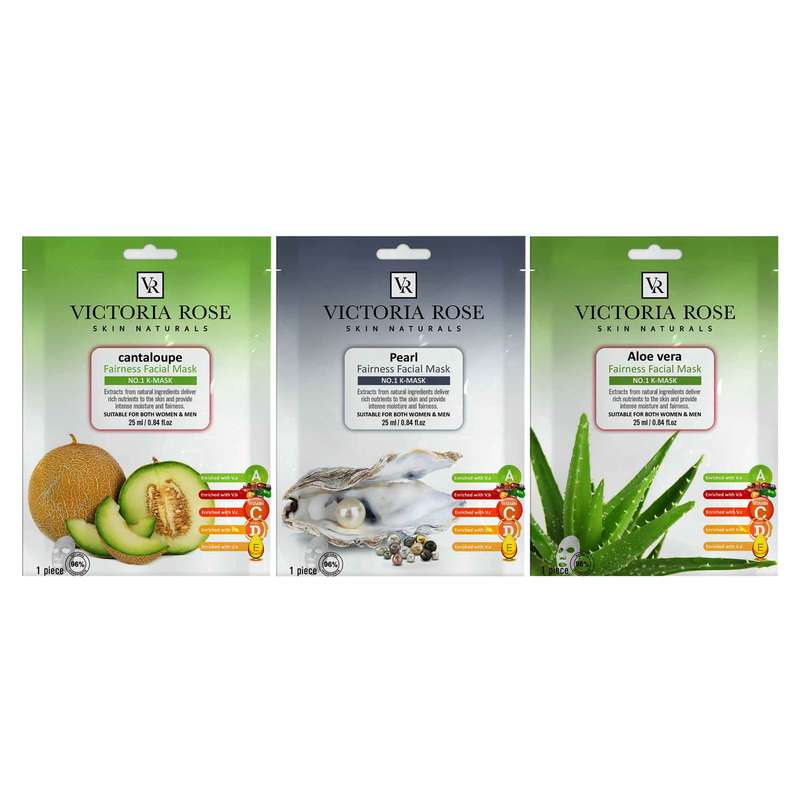 ماسک صورت ویکتوریا رز مدل ترمیم کننده حجم 25 میلی لیتر بسته 3 عددی
