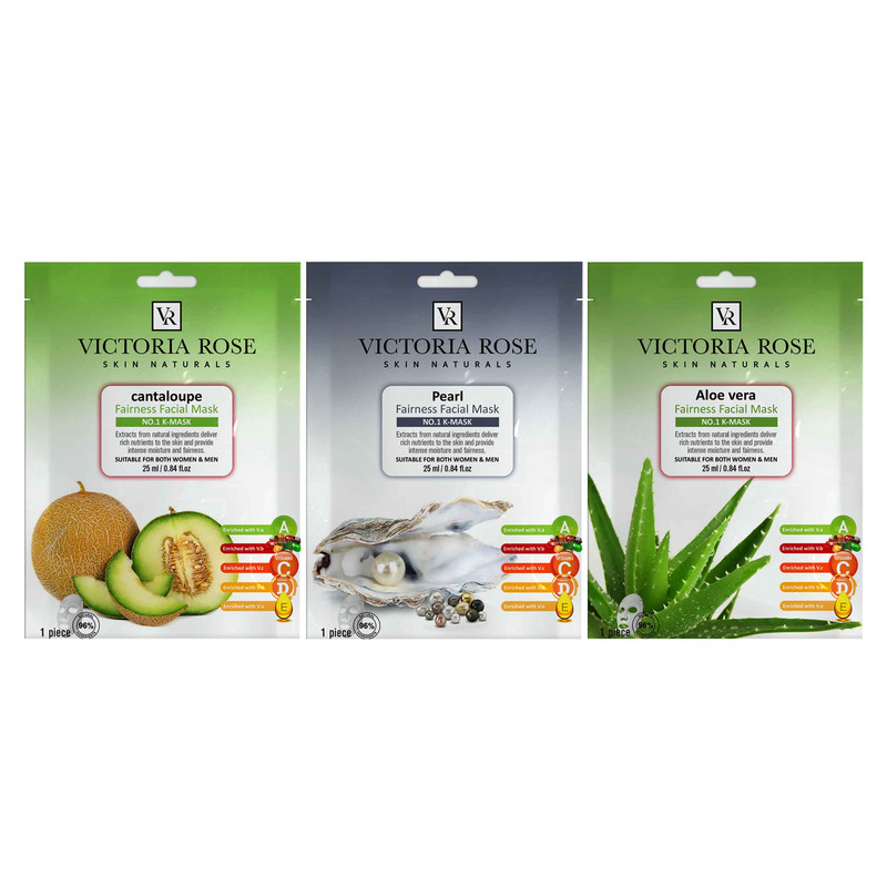 ماسک صورت ویکتوریا رز مدل ترمیم کننده حجم 25 میلی لیتر بسته 3 عددی