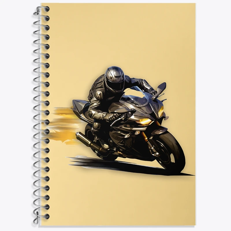 دفتر زبان 50 برگ خندالو مدل سه خط طرح موتور سیکلت کد F2577