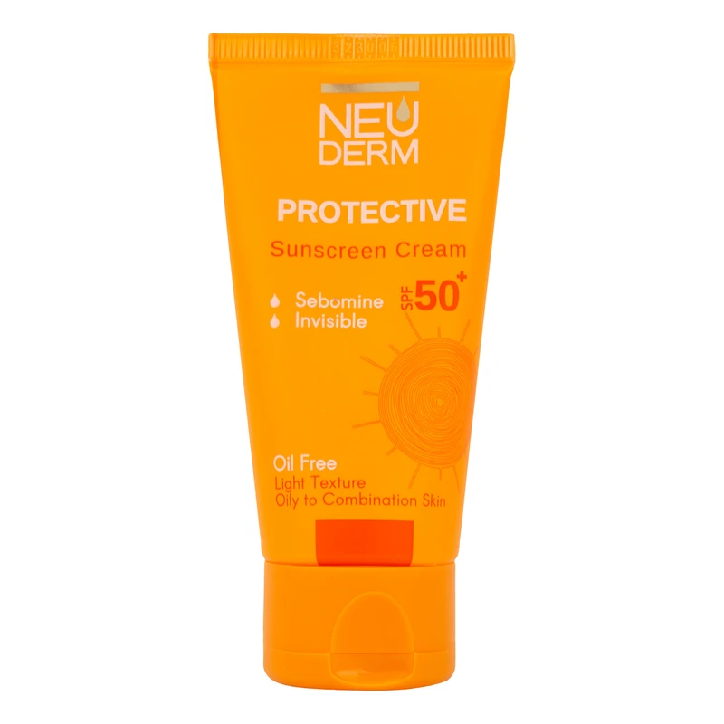 کرم ضد آفتاب بدون رنگ نئودرم SPF 50 مدل PROTECTIVE ‌مناسب پوست‌های چرب و مختلط حجم 50 میلی‌لیتر