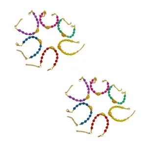 دستبند دخترانه مدل گل مجموعه 12 عددی