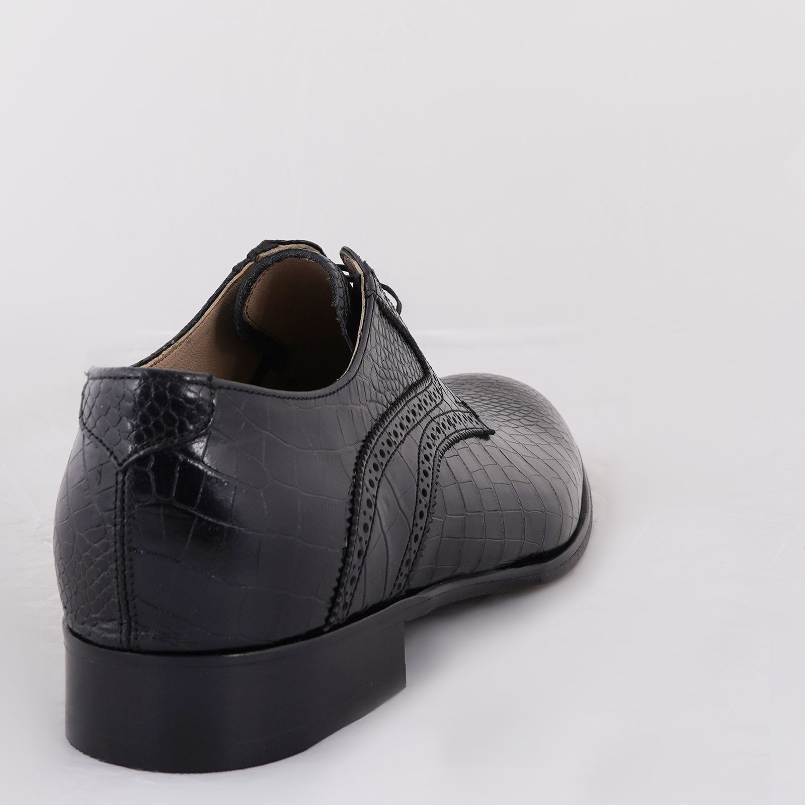 کفش مردانه کرمانی مدل تمام چرم طبیعی کروکو دستدوز کد 1074 رنگ مشکی -  - 3