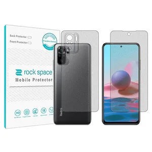 Matte Rockspace HyMTT screen protector suitable for the Xiaomi Redmi Note 10 S mobile phone along with the back of the phone