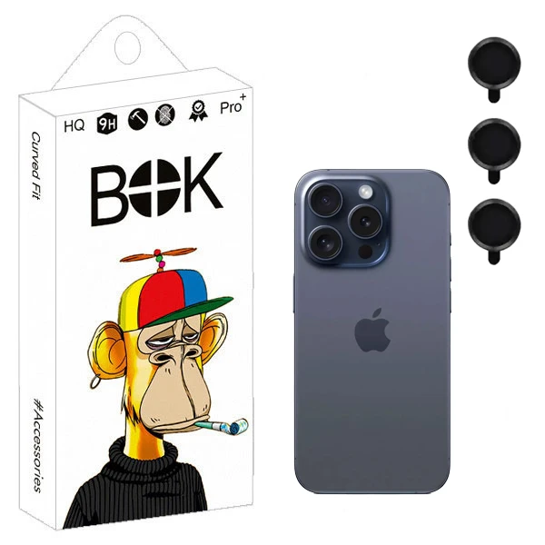 محافظ لنز دوربین بوک مدل Ringi مناسب برای گوشی موبایل اپل iPhone 14 / 15 / 16 Pro / Pro Max