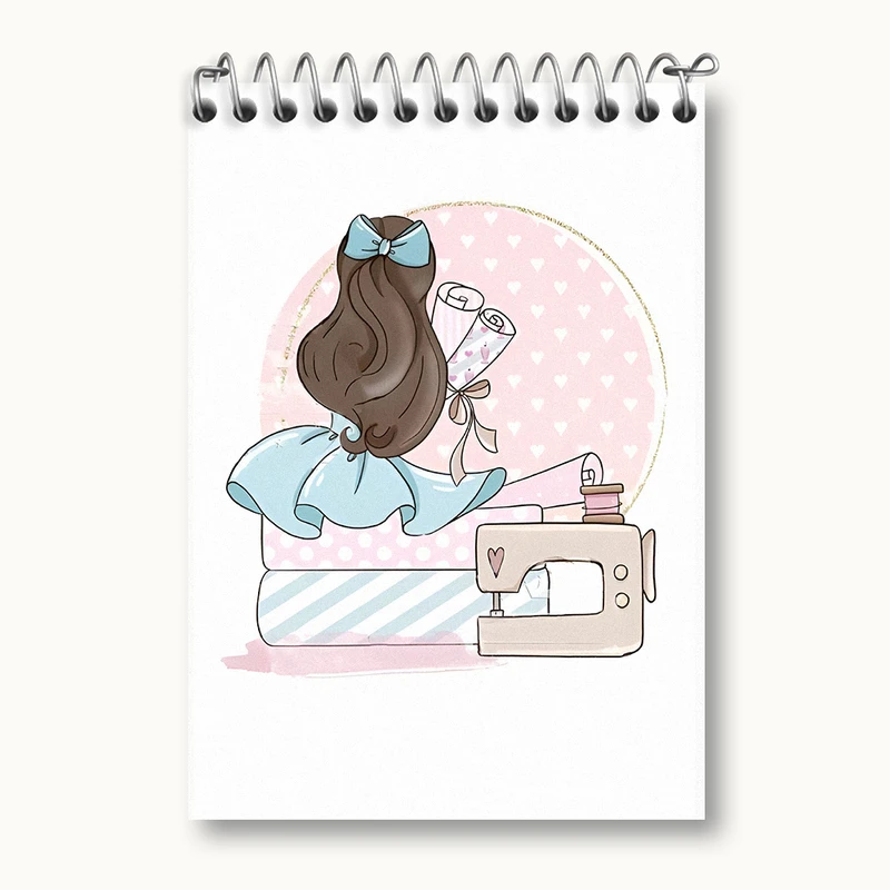 دفتر یادداشت 50 برگ خندالو طرح دختر خیاط کد N2026