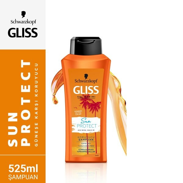 شامپو مو گلیس مدل Sun Protect حجم 525 ملی لیتر
