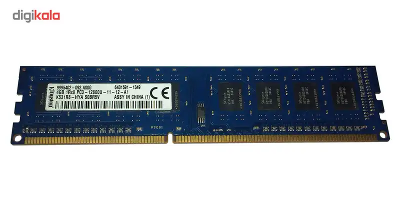 رم کامپیوتر کینگستون مدل DDR3 -12800 1600MHz ظرفیت 4 گیگابایت