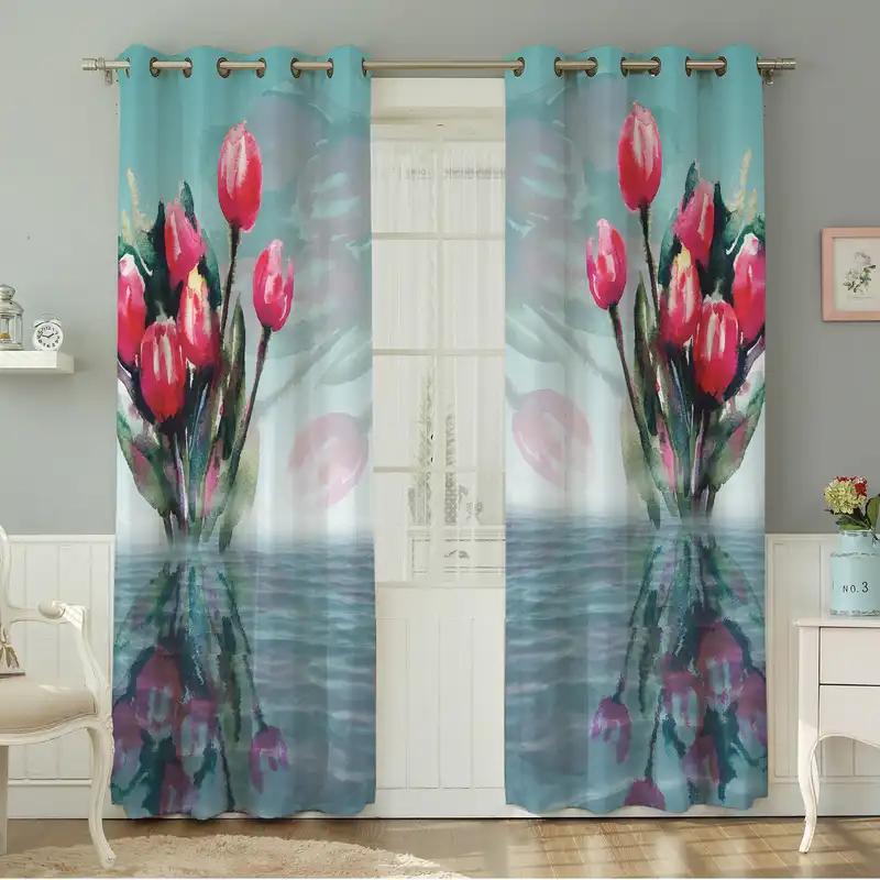 پرده نیروانا طرح گل مدل مخمل کد 8103سایز 140×280 سانتی متر