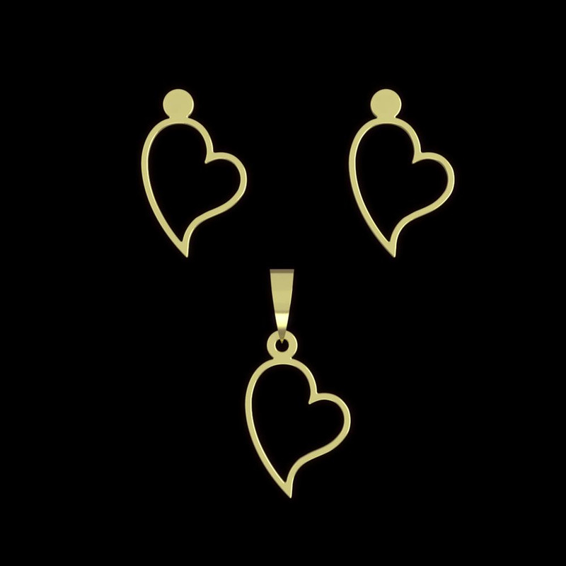 نیم ست طلا 18 عیار زنانه مدوپد مدل قلب کد NA11114