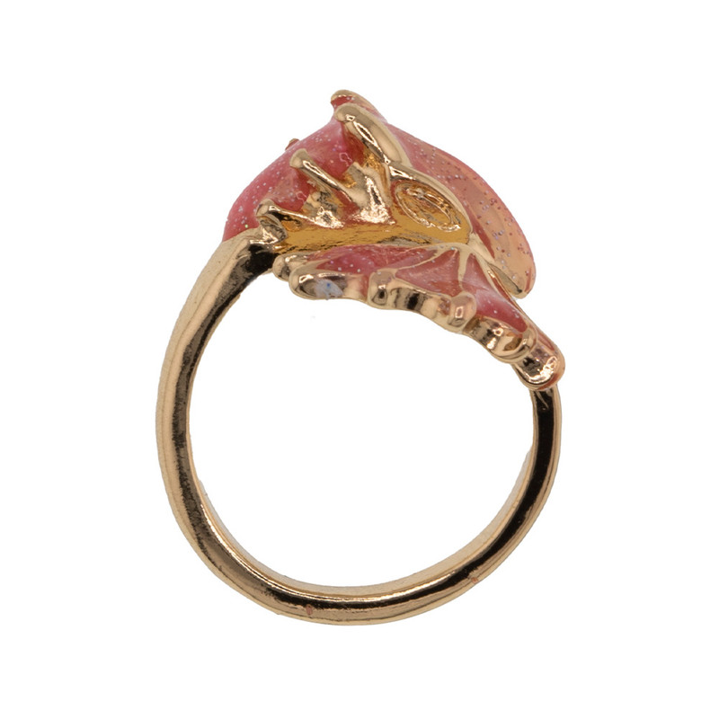 انگشتر زنانه برانت طرح اژدهای اعماق اقیانوس صورتی