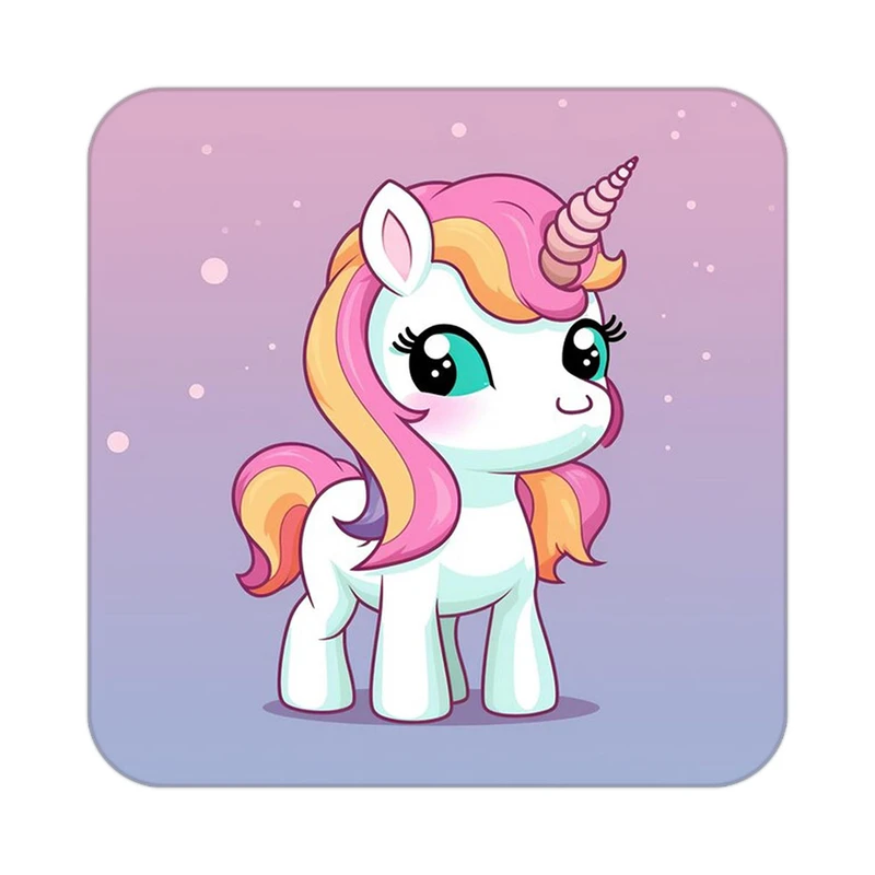 زیر لیوانی کاکتی طرح اسب تک شاخ و یونیکورن مدل mp31166