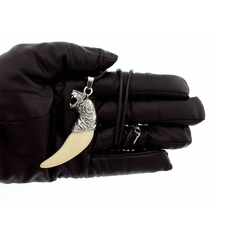 گردنبند مردانه برانت مدل دندان پلنگ