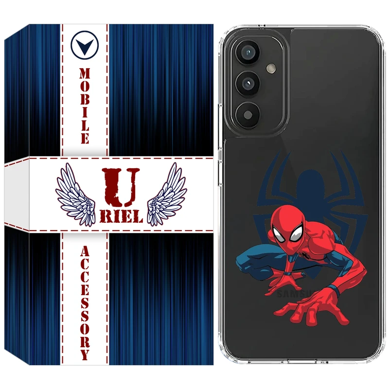 کاور یوریل مدل Clear کد 75 طرح اسپایدرمن مناسب برای گوشی موبایل سامسونگ Galaxy A35 / A55