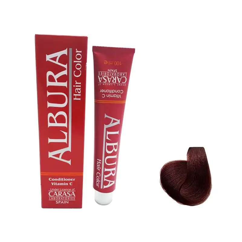 رنگ مو آلبورا شماره 3.65 حجم 100 میلی لیتر رنگ شرابی مخملی تیره