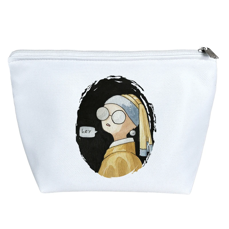 کیف لوازم آرایش دخترانه خندالو مدل دختری با گوشواره مروارید کد 10440