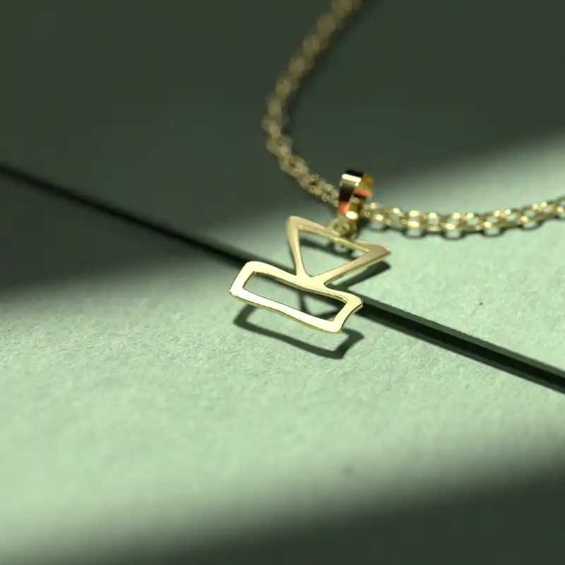 گردنبند طلا 18 عیار زنانه مدوپد مدل هندسی کد N2-1-1077