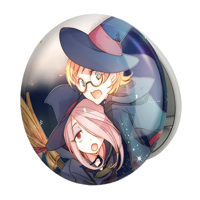 آینه جیبی خندالو طرح جانسون و سوسی انیمه جادوگران کوچک Little Witch Academia مدل تاشو کد 22913 