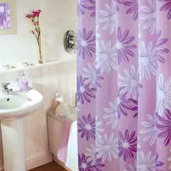 پرده حمام 180 × 200 رزین تاژ طرح شکوفه