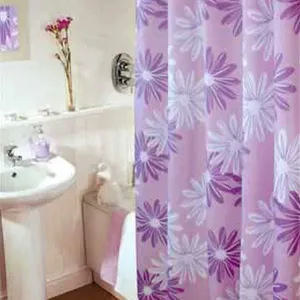 پرده حمام 180 × 200 رزین تاژ طرح شکوفه