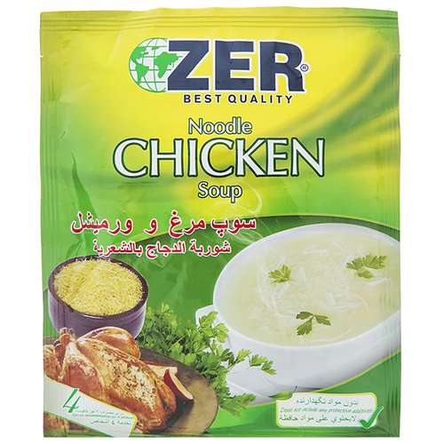 سوپ مرغ و ورمیشل زیر مقدار 65 گرم