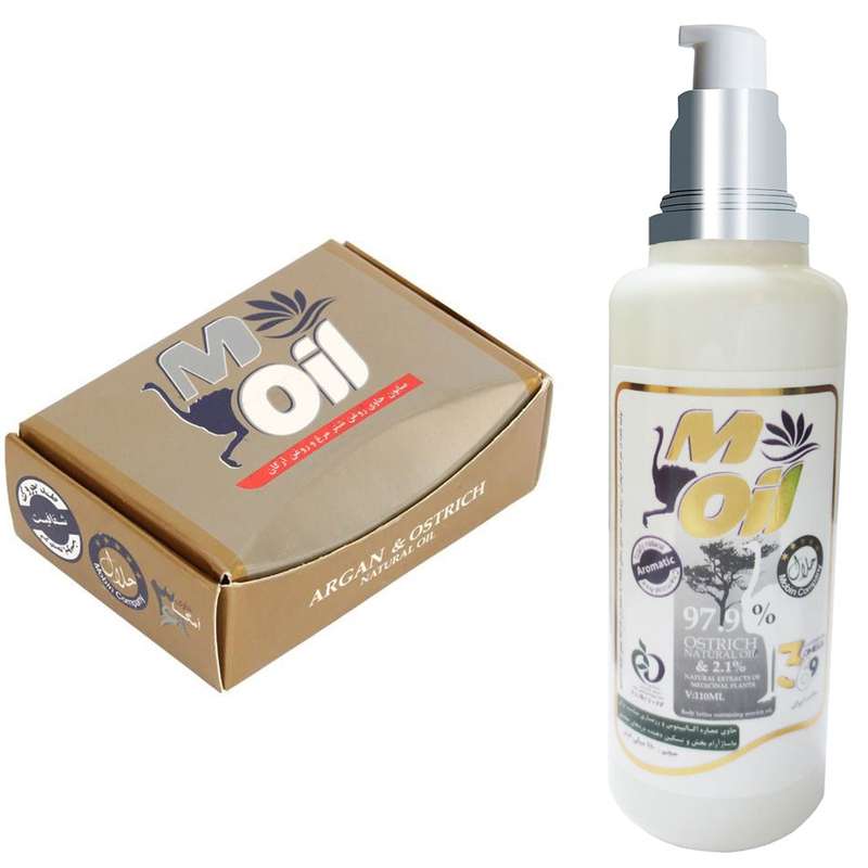 لوسیون بدن و صابون ام ایل مدل Argan And Ostrich Oil لوسیون بدن و صابون ام ایل مدل Argan And Ostrich Oil