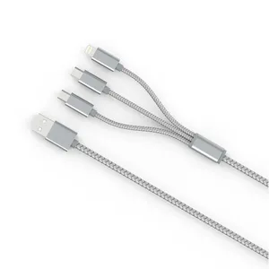 کابل تبدیل USB به MicroUSB/TYPE-C/لایتنینگ مدل LC85 3 In 1 طول 1.2 متر