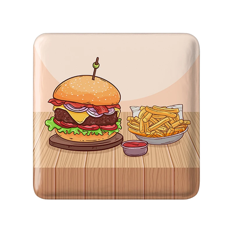 پیکسل خندالو طرح فست فود (Fast Food) مدل مربعی کد 36575