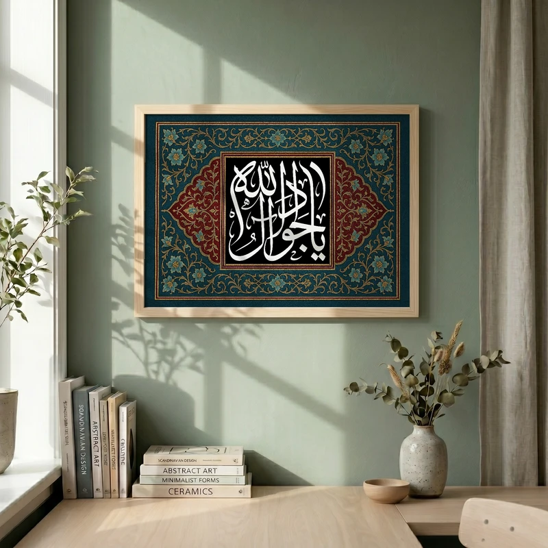 تابلو طرح شهادت امام جواد (ع) مدل G14285 فریم کرم روشن