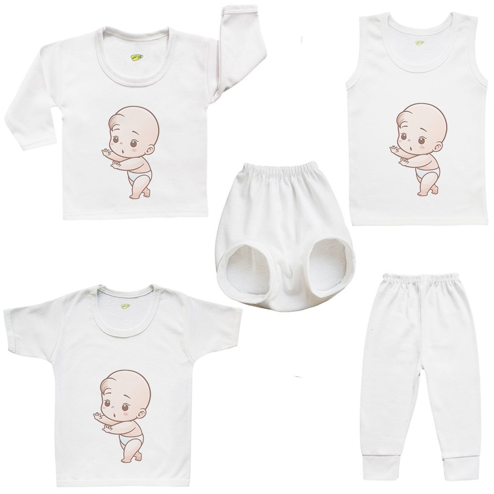ست 5 تکه لباس نوزادی کارانس مدل SFBT-3281