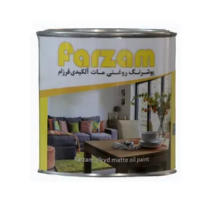  رنگ روغنی مات مشکی فرزام کد 670 حجم 5.500 لیتر