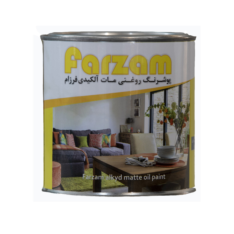 رنگ روغنی مات مشکی فرزام کد 670 حجم 5.500 لیتر