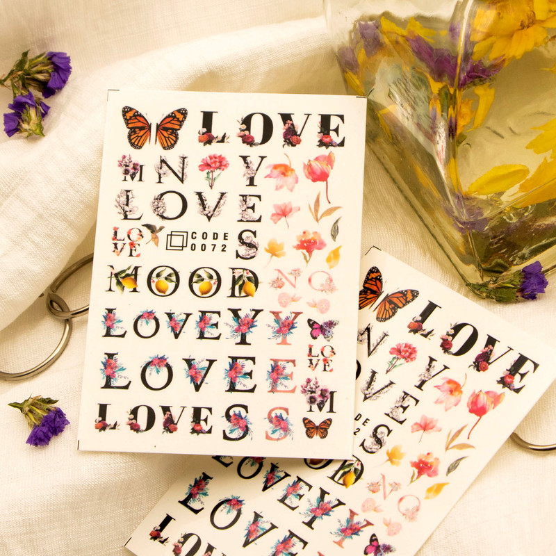 برچسب لنز ناخن مدل گل کد 72