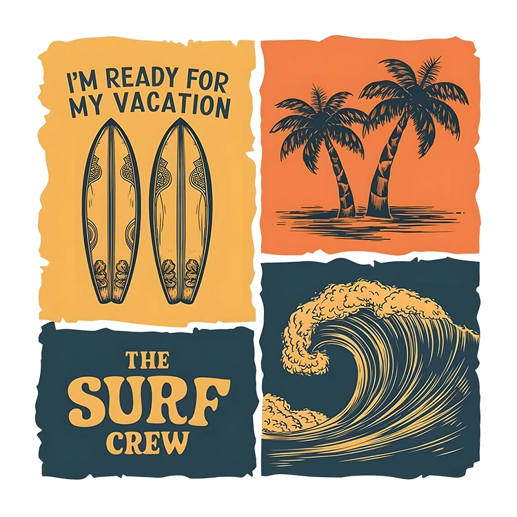 استیکر پارچه و لباس پاد آفرین مدل ساحل تابستانی کد S5134