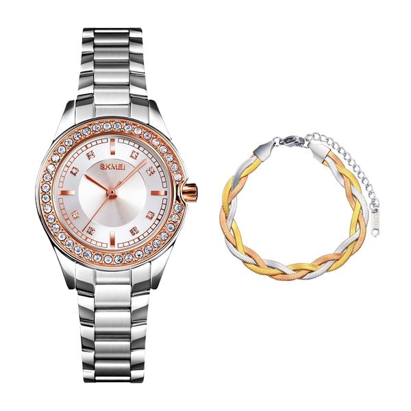 ساعت مچی عقربه‌ای کوارتز زنانه اسکمی مدل 1534RGSI به همراه دستبند