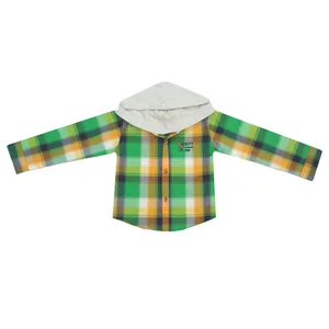 پیراهن پسرانه مدل چهارخونه رنگ سبز