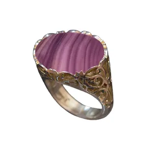 انگشتر نقره زنانه مدل سنگ صدف Z-9761