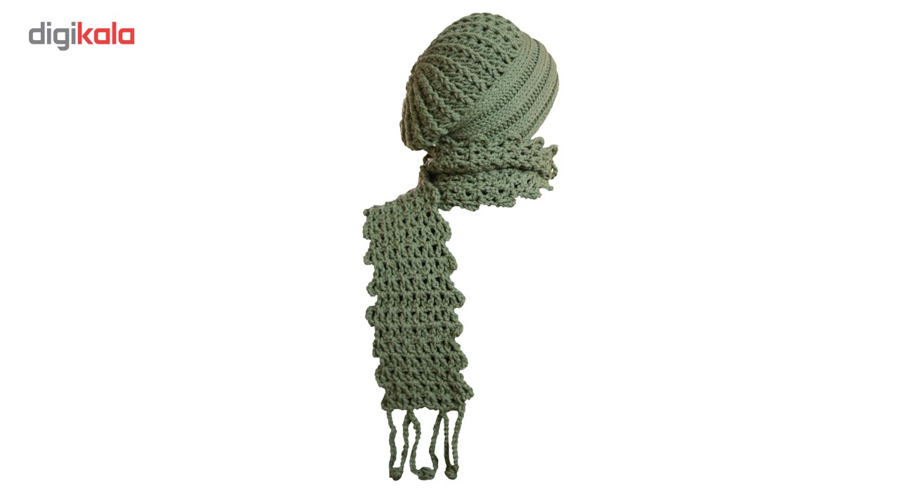 ست شال گردن و کلاه بافتنی ثمین مدل Butterfly