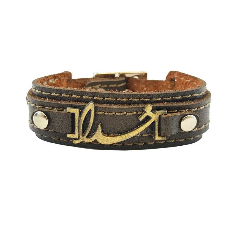 دستبند کارگاه چرم طرح خدا دستبند کارگاه چرم طرح خدا