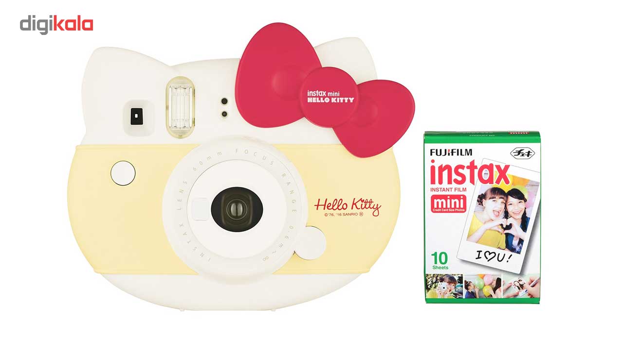 دوربین عکاسی چاپ سریع فوجی فیلم مدل Instax mini Hello Kitty Limited Edition همراه با یک بسته فیلم 10 تایی